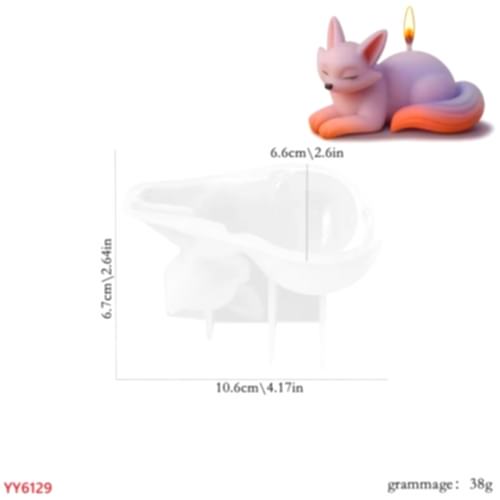 YY6129 Uyuyan Tilki Mum Biblo Silikon Kalıp